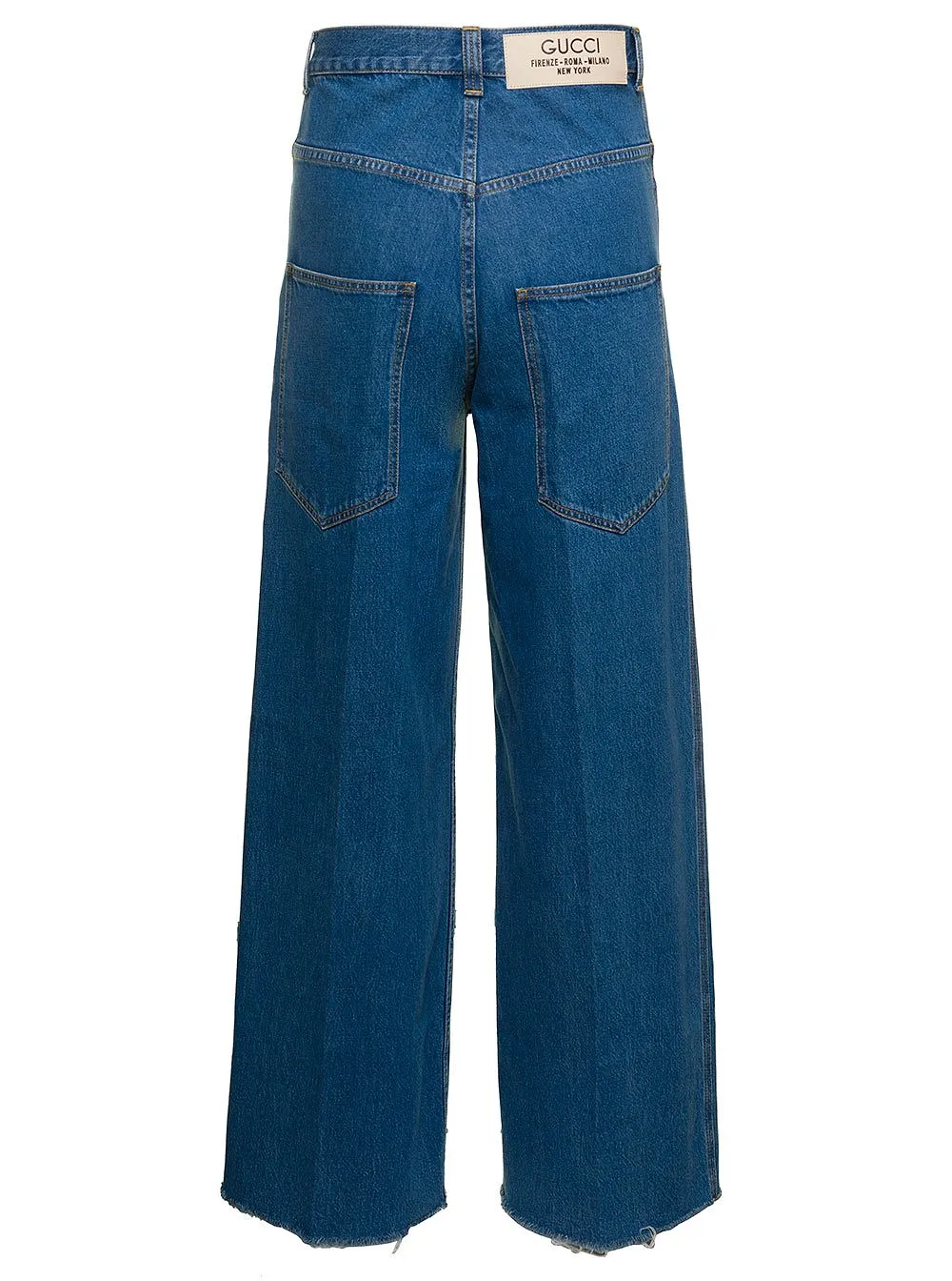 Gucci Raw Cut Hem Wide Leg Jeans