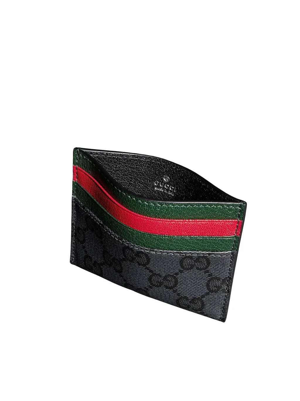 Gucci Stripe Detailed Monogrammed Card Holder