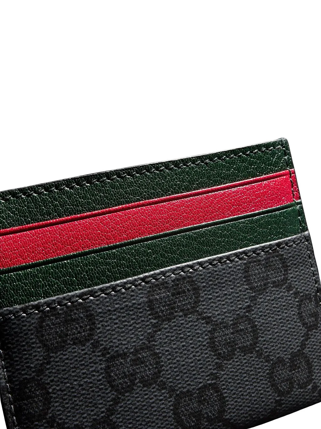 Gucci Stripe Detailed Monogrammed Card Holder