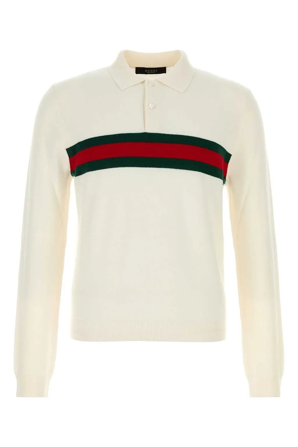 Gucci Striped Long-Sleeve Polo Shirt