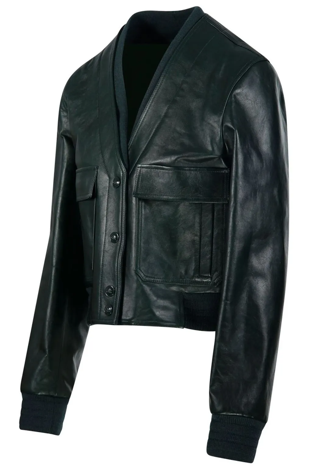 Gucci V-Neck Leather Jacket