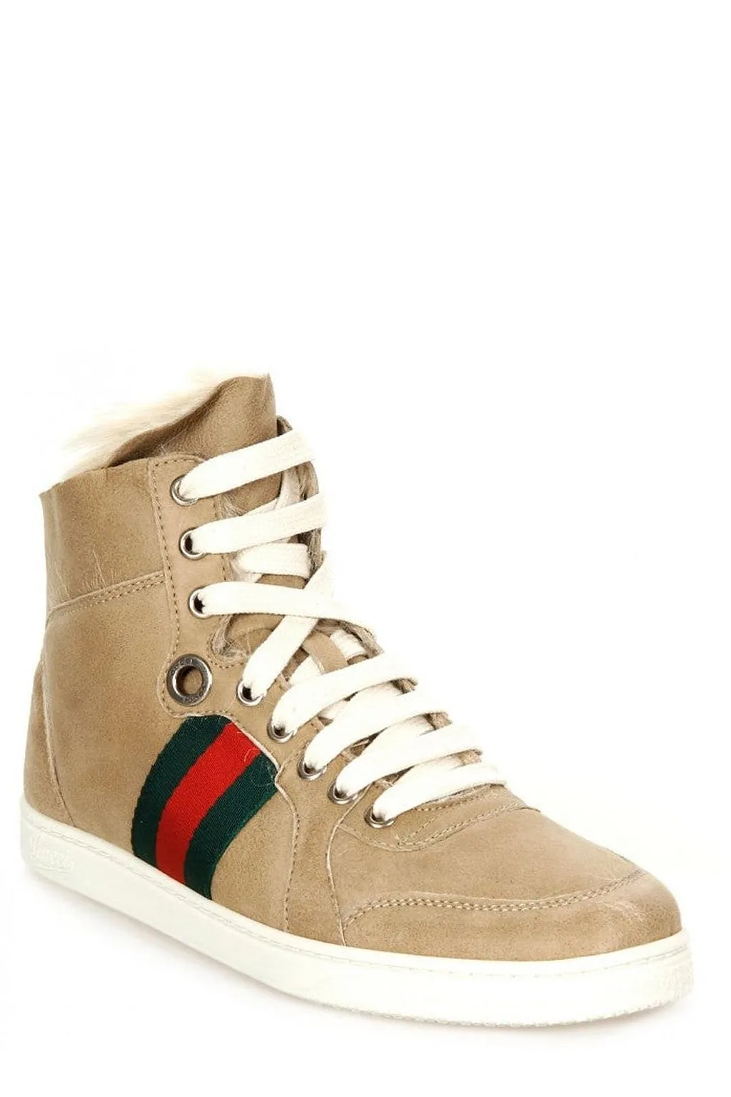 Gucci Web Detailed High Top Sneakers