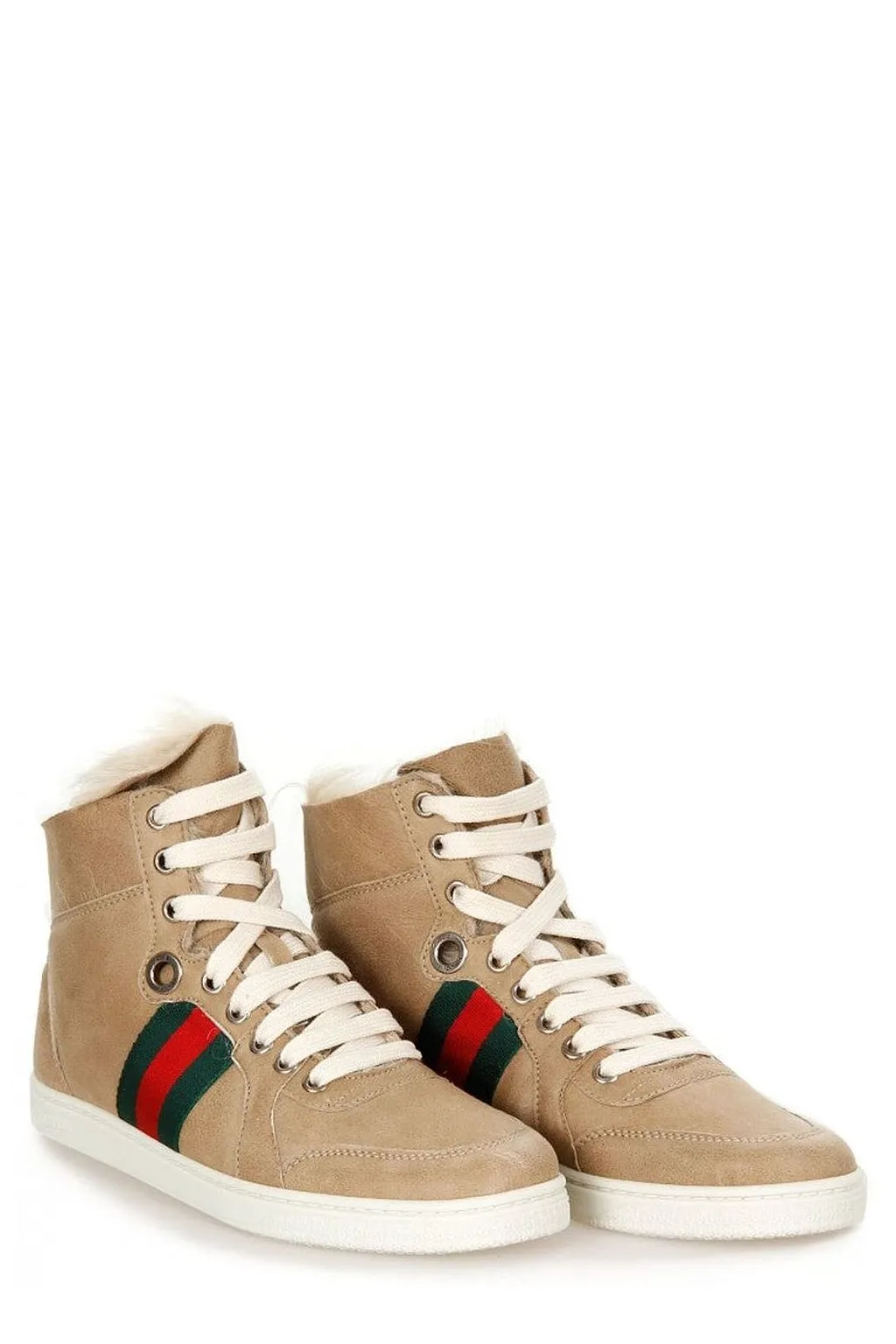 Gucci Web Detailed High Top Sneakers