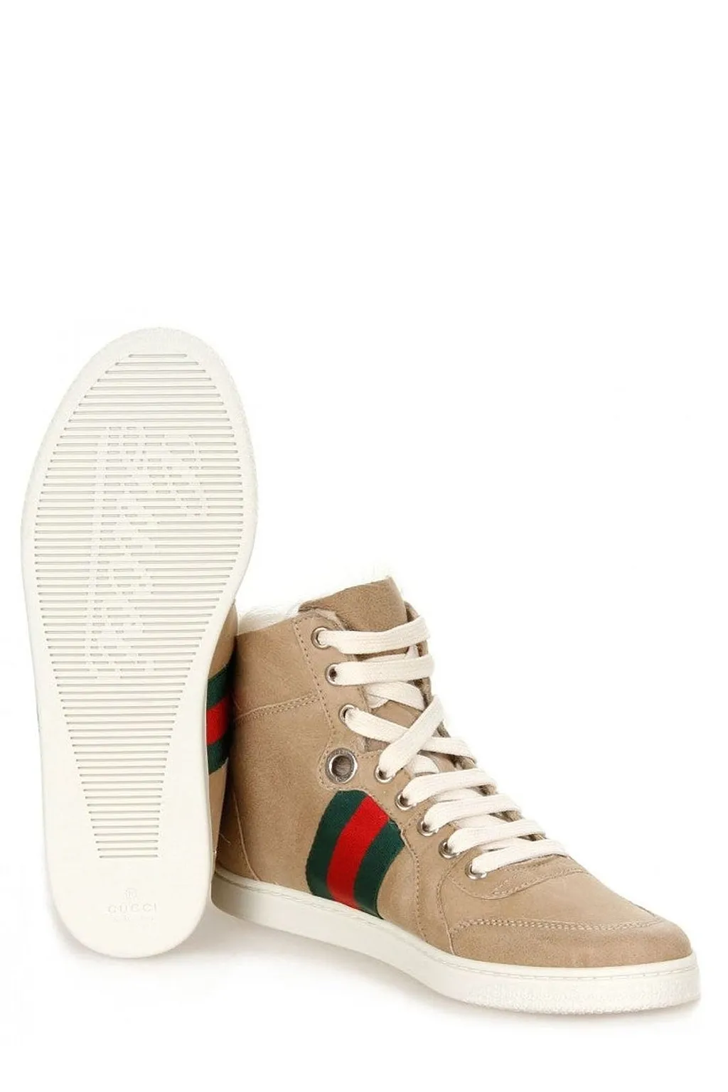 Gucci Web Detailed High Top Sneakers