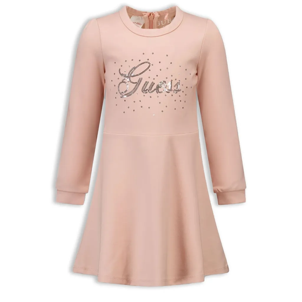 Guess Kids Logo Embellished Crewneck Dress