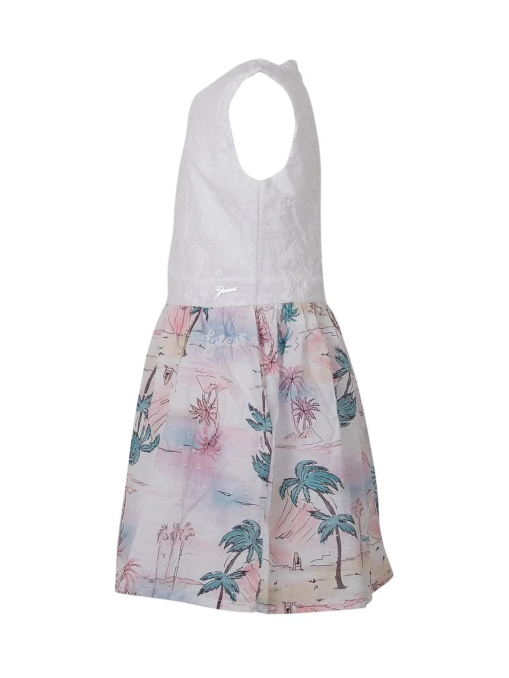 Guess Kids Mixed Fabric Printed Dress