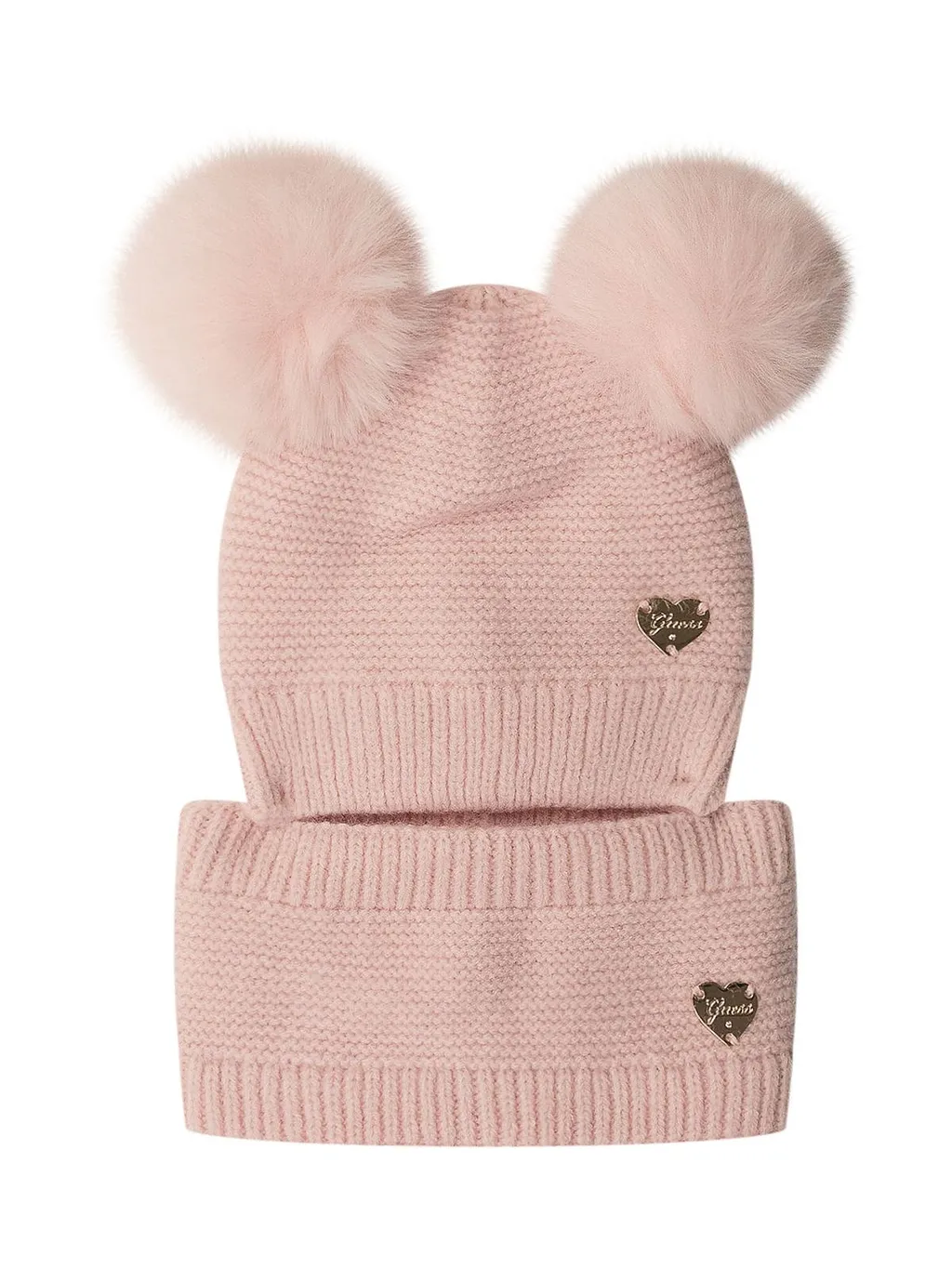 Guess Kids Pom-Pom Beanie Hat Set