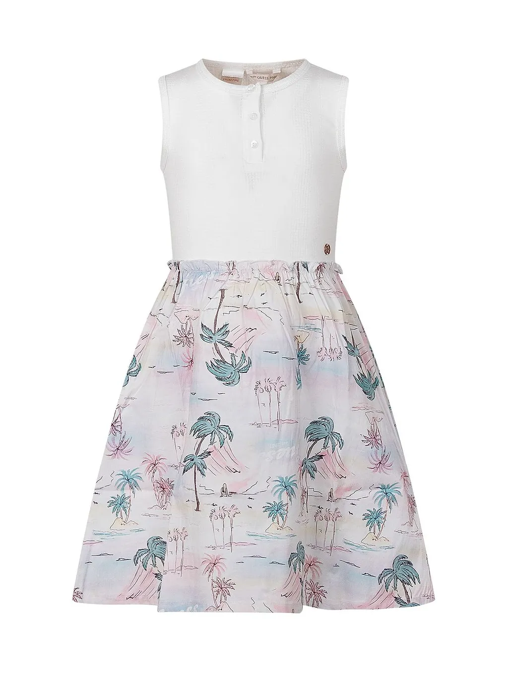 Guess Kids Printed Mixed Fabric Dress