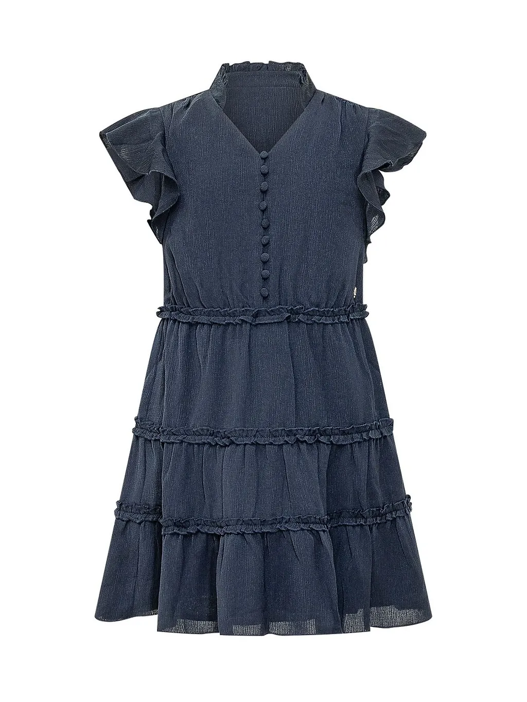 Guess Kids Ruffled Crepon Short-Sleeve Dress