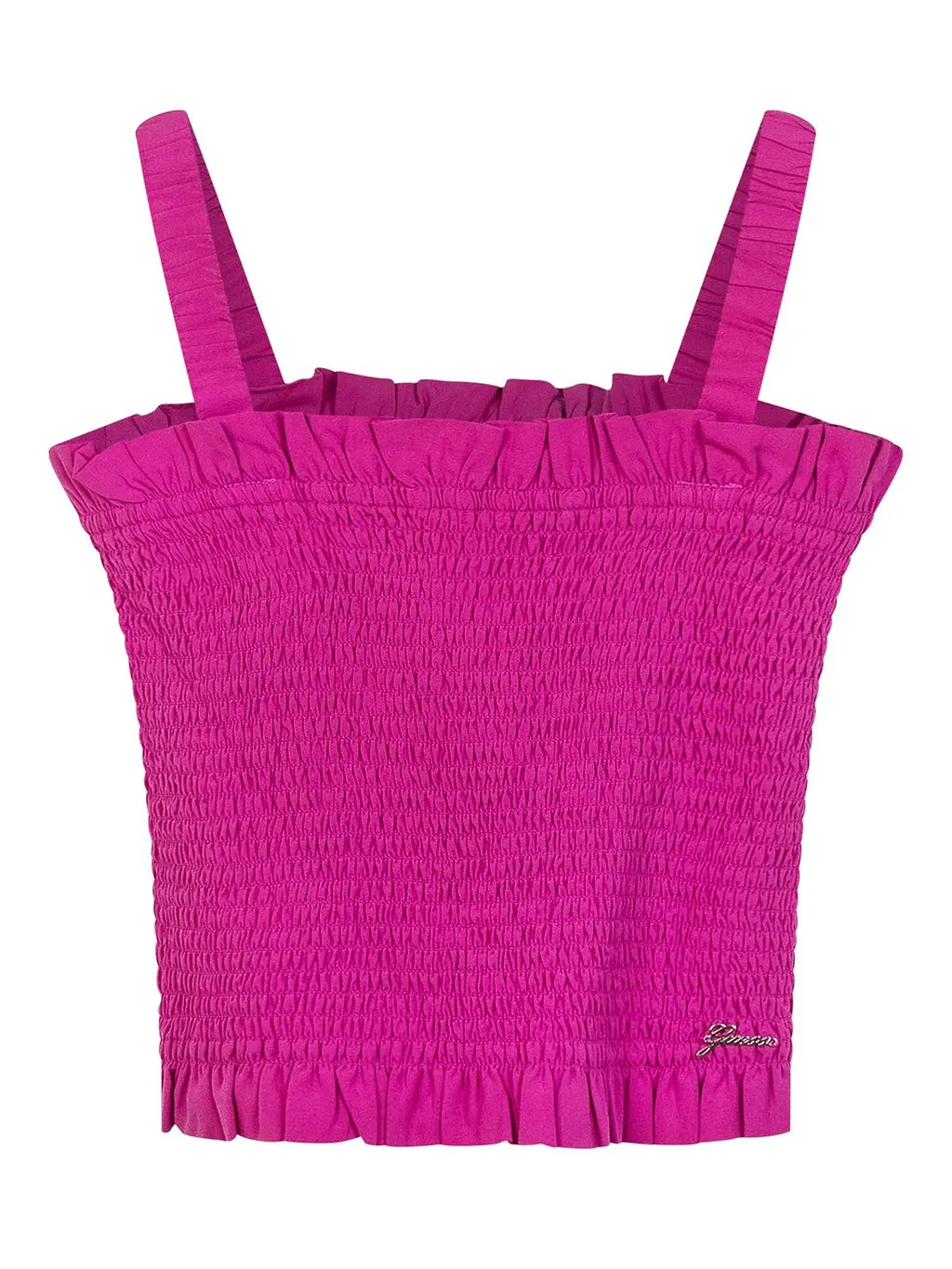 Guess Kids Smocked Ruffle Strap Top