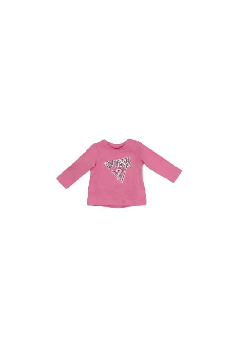 Guess Kids Triangle Logo Sequins T-Shirt