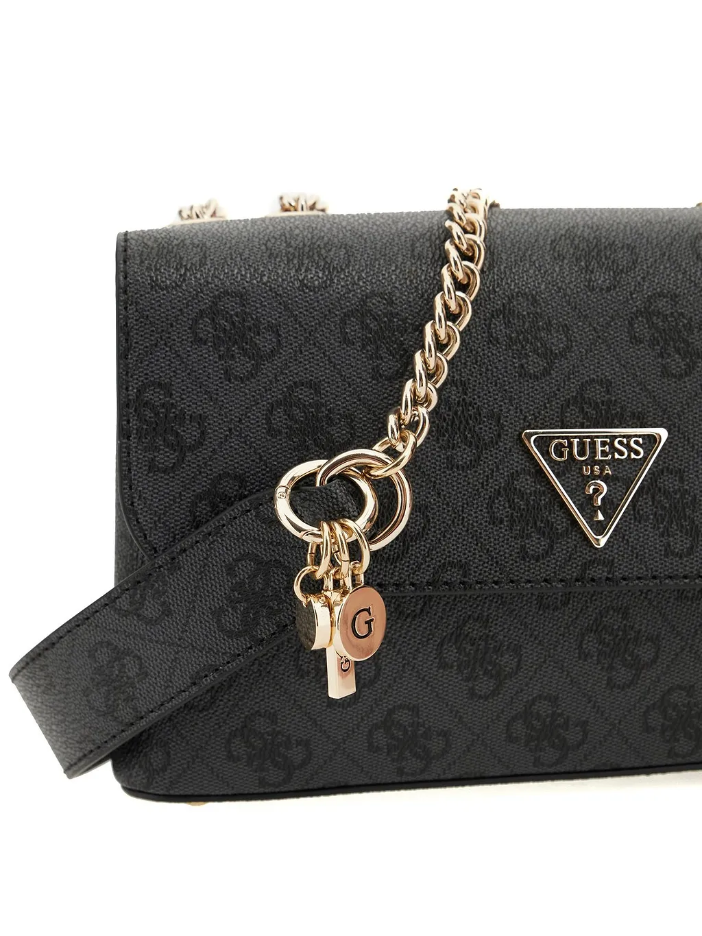 Guess Logo Plaque Chain Linked Shoulder Bag