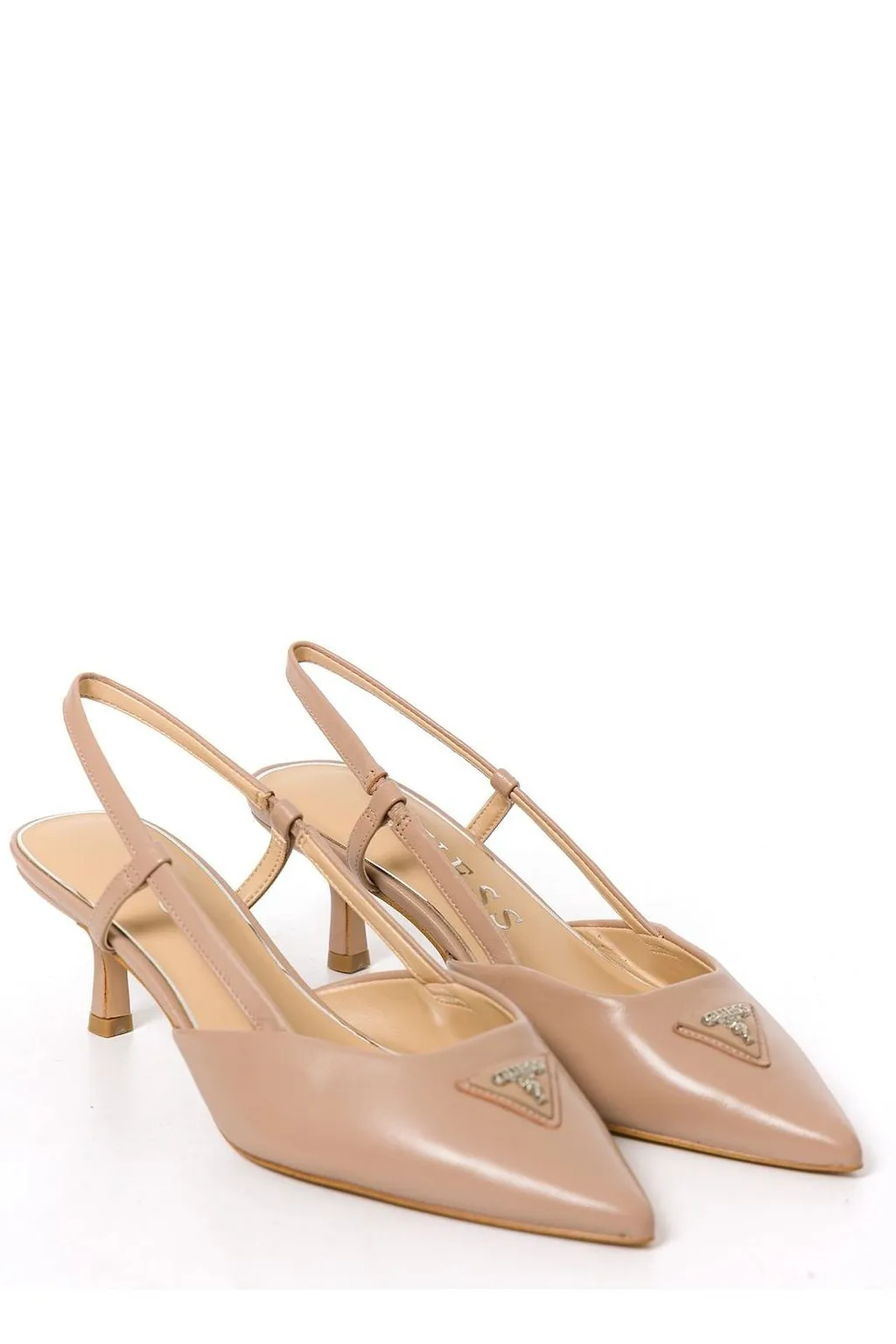 Guess Logo Patch Pointed Toe Pumps