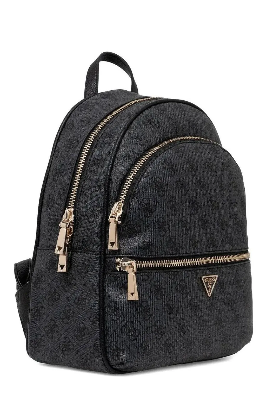 Logo-Patterned Zipped Backpack