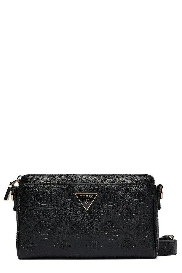 Guess Logo Plaque Zipped Shoulder Bag