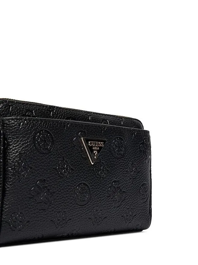 Guess Logo Plaque Zipped Shoulder Bag