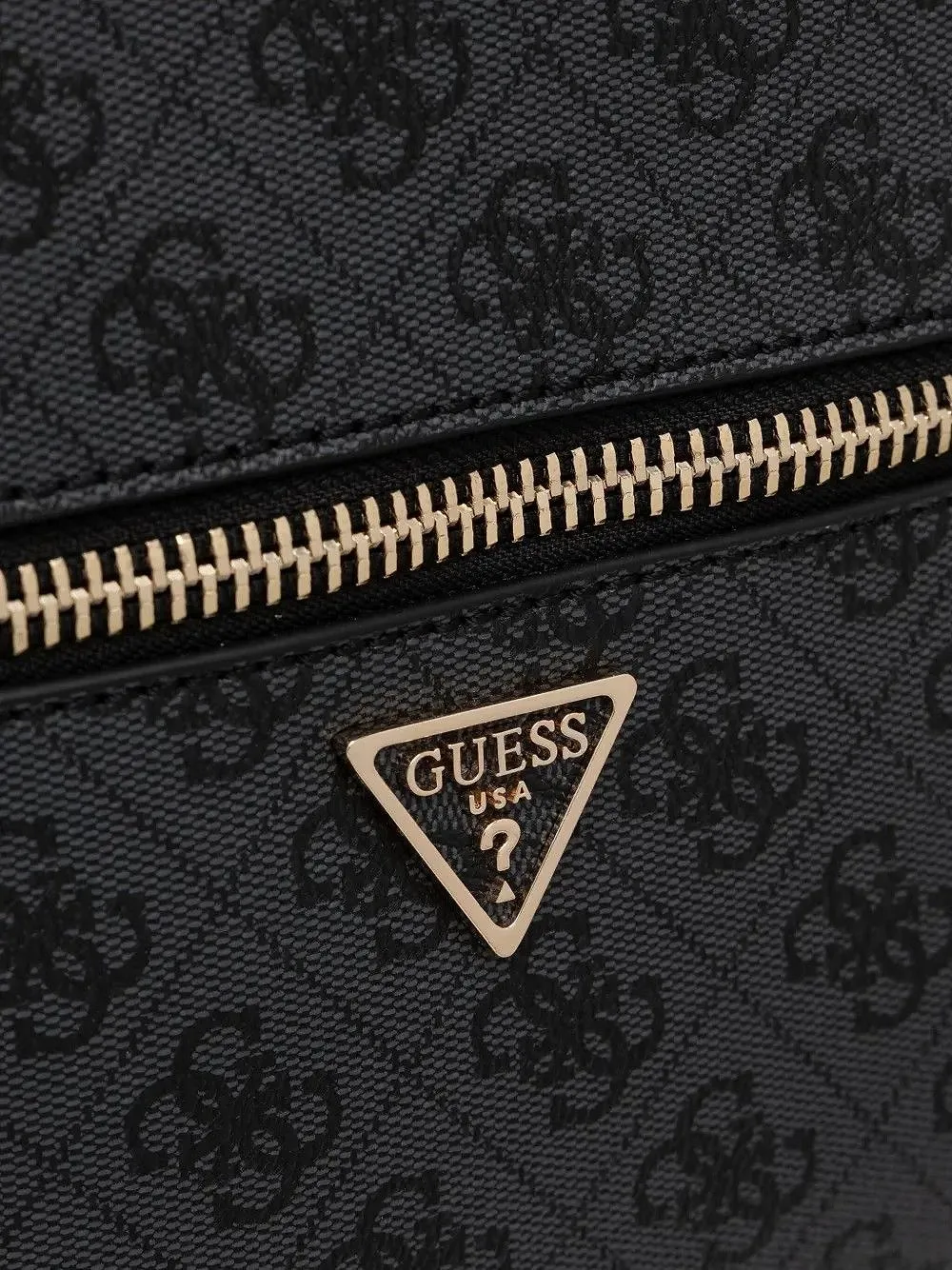 Logo-Patterned Zipped Backpack