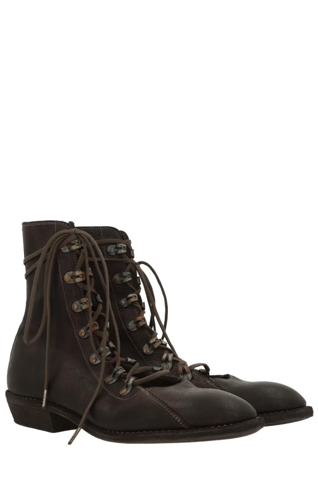 Pointed Toe Lace-Up Boots