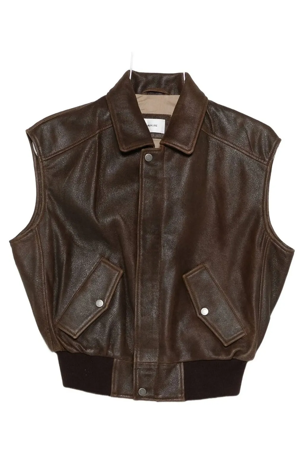 Haikure Button Fastened Leather Gilet