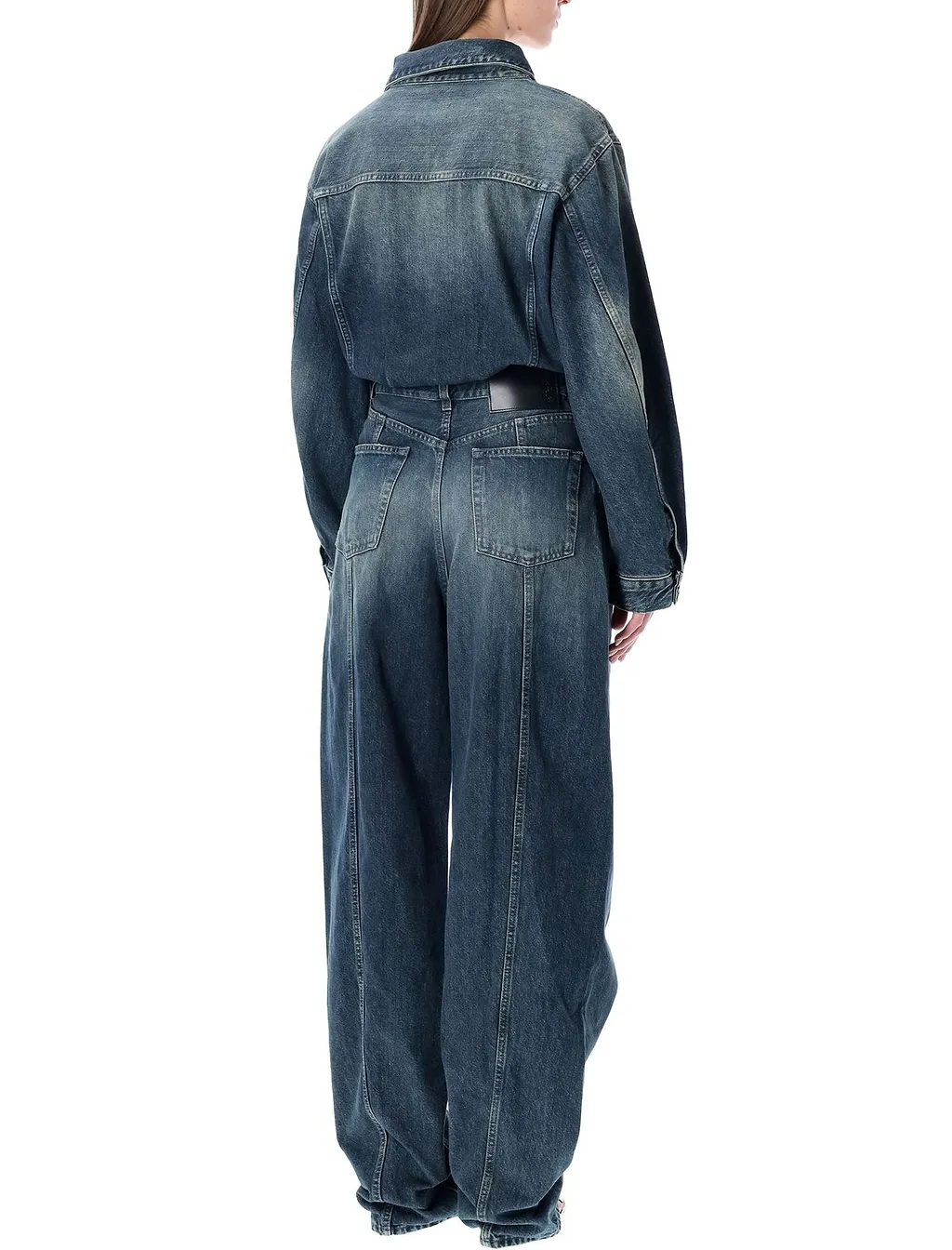 Denim Long-Sleeved Jumpsuit