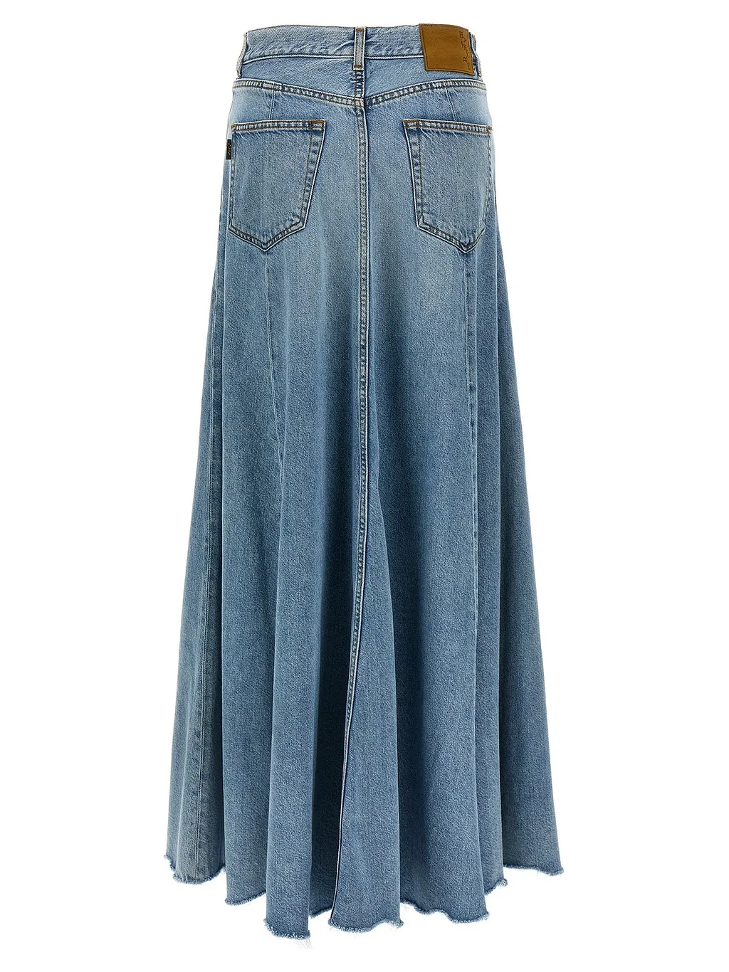 Logo-Patch Denim Maxi Skirt