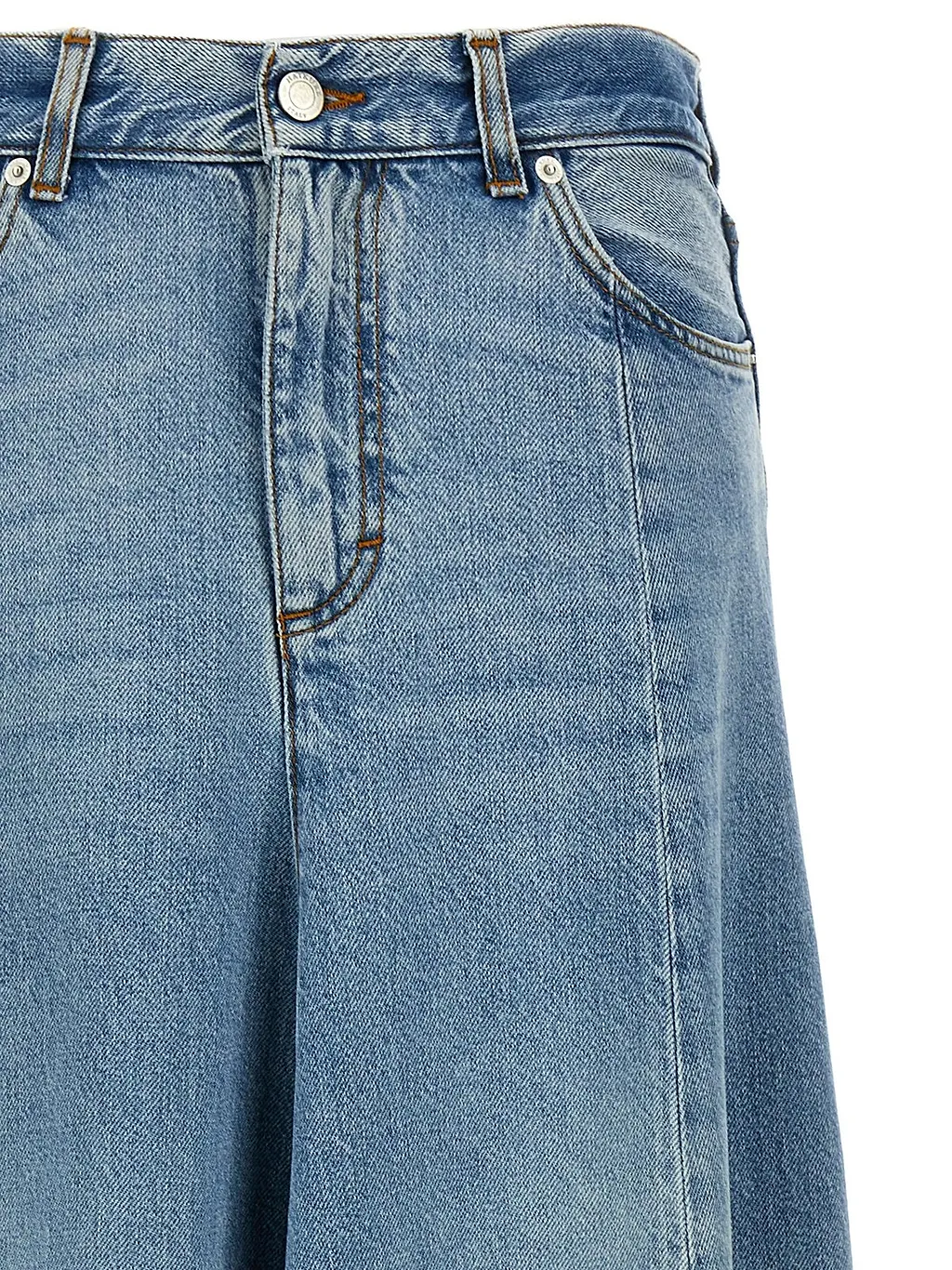 Logo-Patch Denim Maxi Skirt
