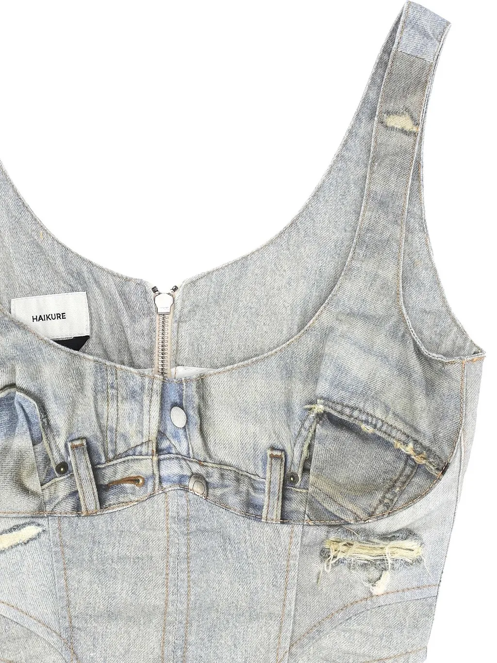 Haikure Zip Bustier Top