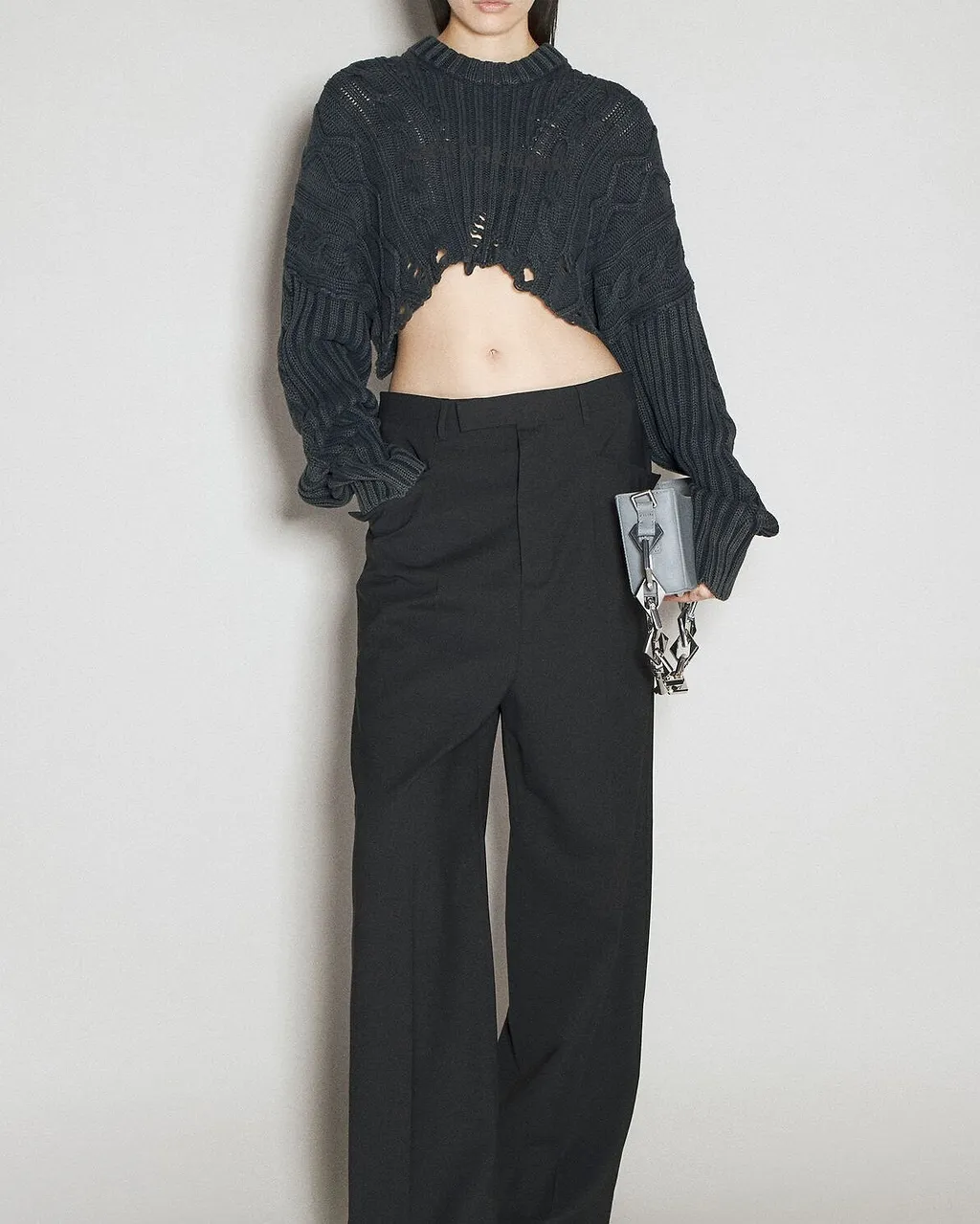 Han Kjobenhavn Cable Knit Frayed Sweater