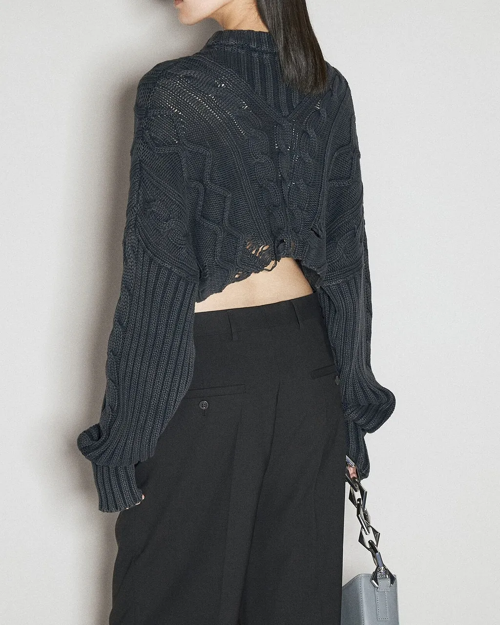Han Kjobenhavn Cable Knit Frayed Sweater