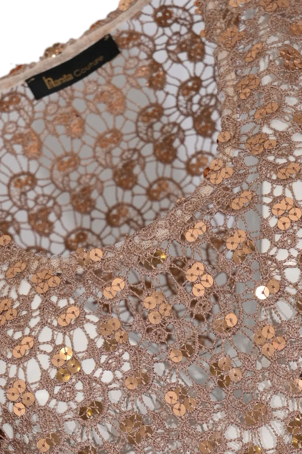 Hanita Sequined Crochet Sleeveless Top