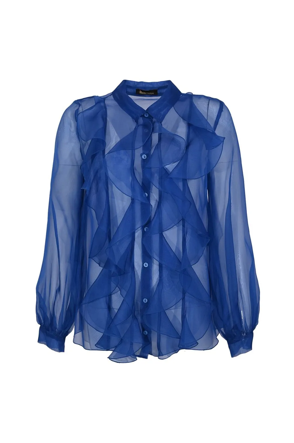 Hanita Sheer Ruffled Button-Front Top