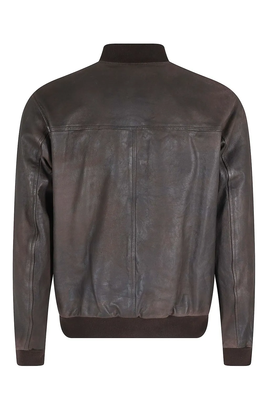 Hcr Buttoned Knit-Trim Leather Jacket
