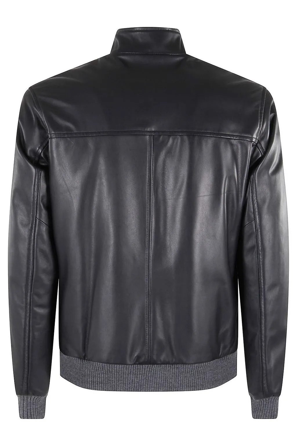 Hcr Ribbed Trim Leather Jacket
