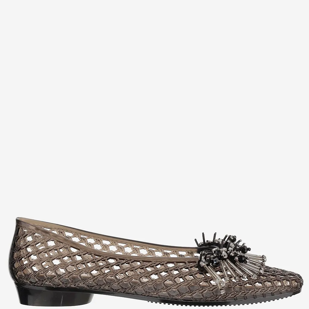 Heavenly Jelly Embellished Mesh Ballet Flats