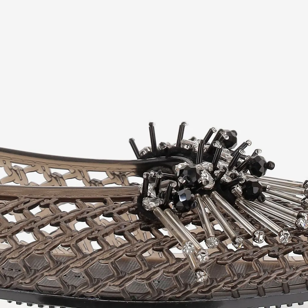 Heavenly Jelly Embellished Mesh Ballet Flats