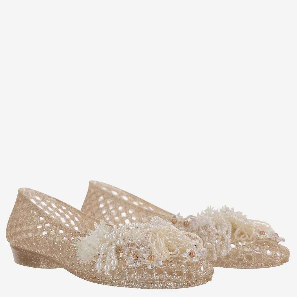 Heavenly Jelly Mesh Embellished Ballet Flats