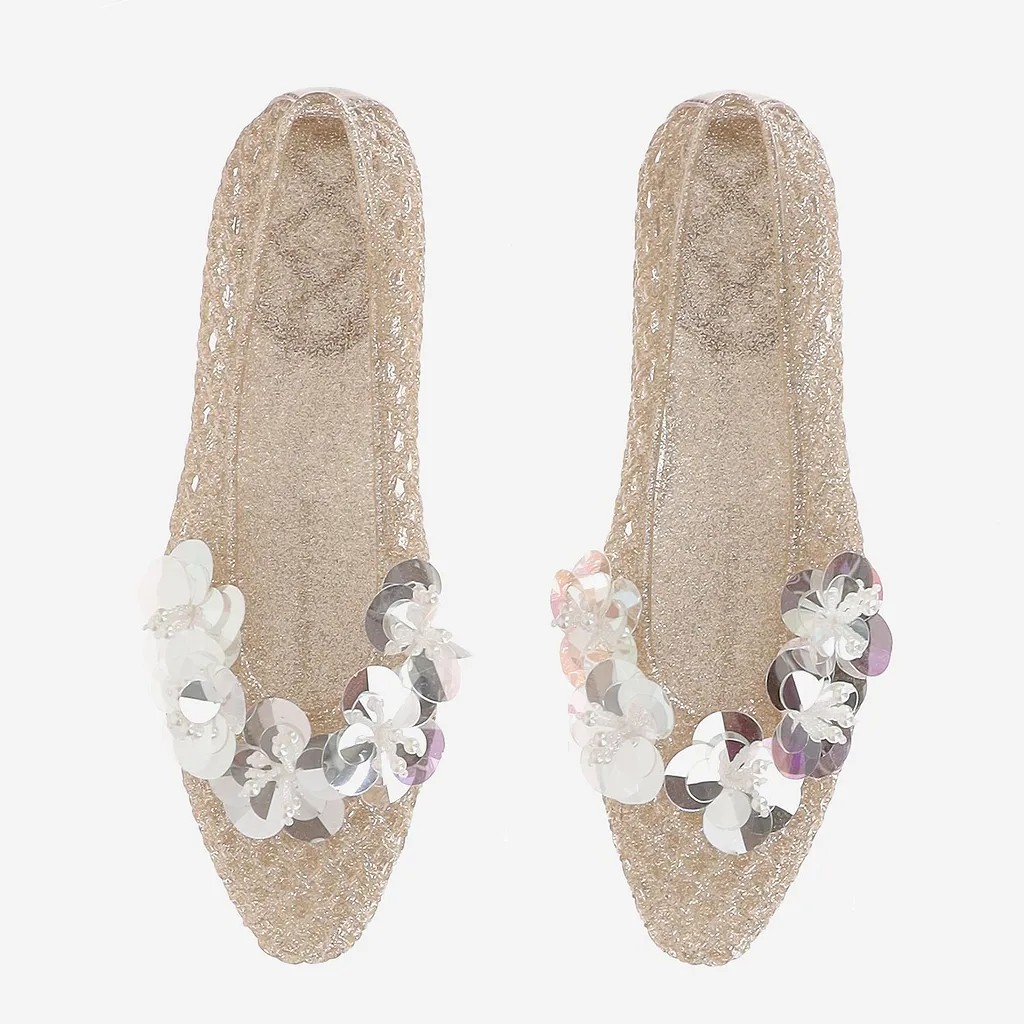 Heavenly Jelly Floral Mesh Ballet Flats