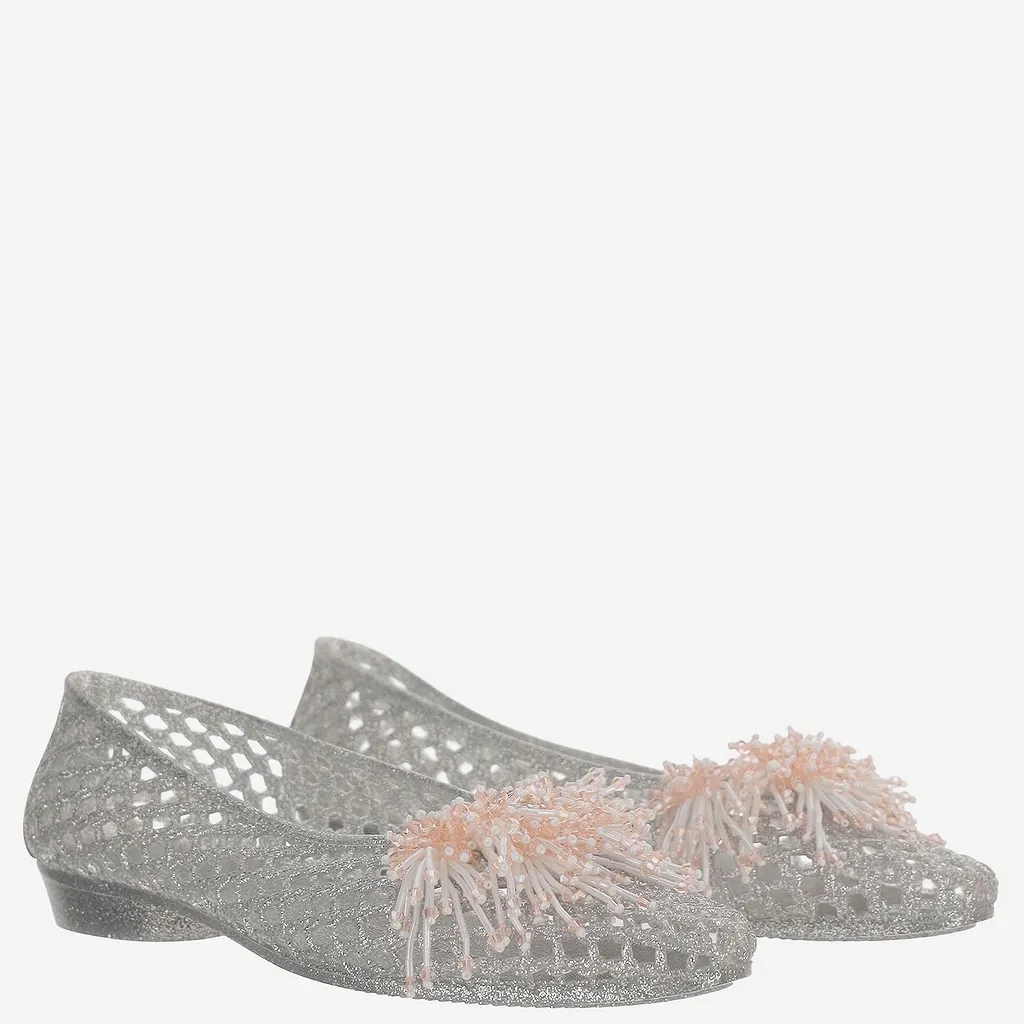 Heavenly Jelly Mesh Embellished Ballet Flats