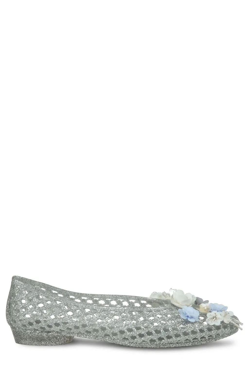 Heavenly Jelly Hibiscus Floral Mesh Ballet Flats