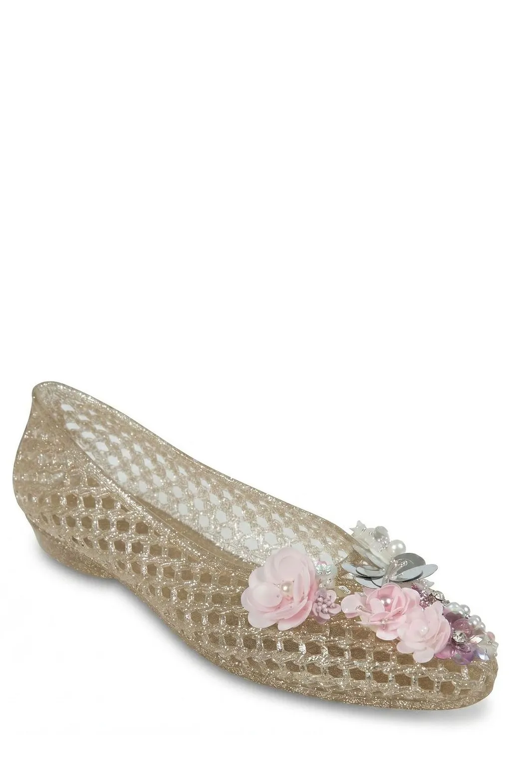 Hibiscus Mesh Floral Ballet Flats