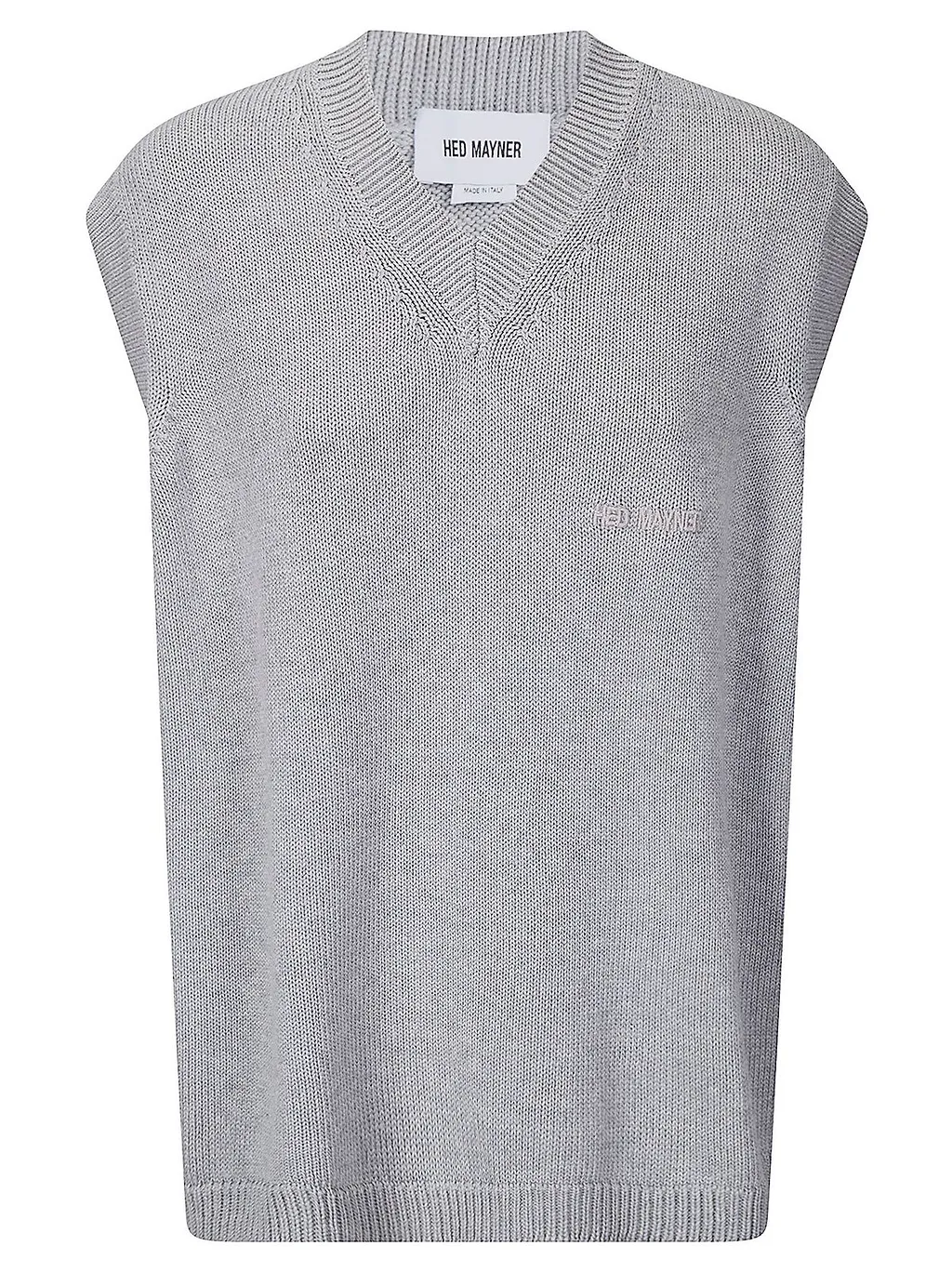 Hed Mayner Embroidered V-Neck Knitted Top