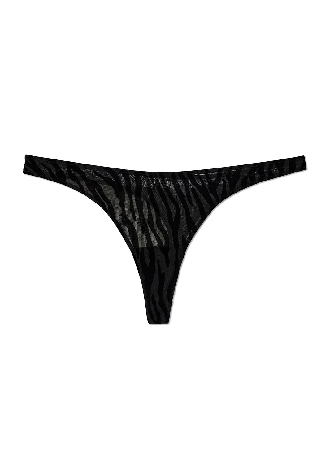 Nieve Flocked Mesh Thong