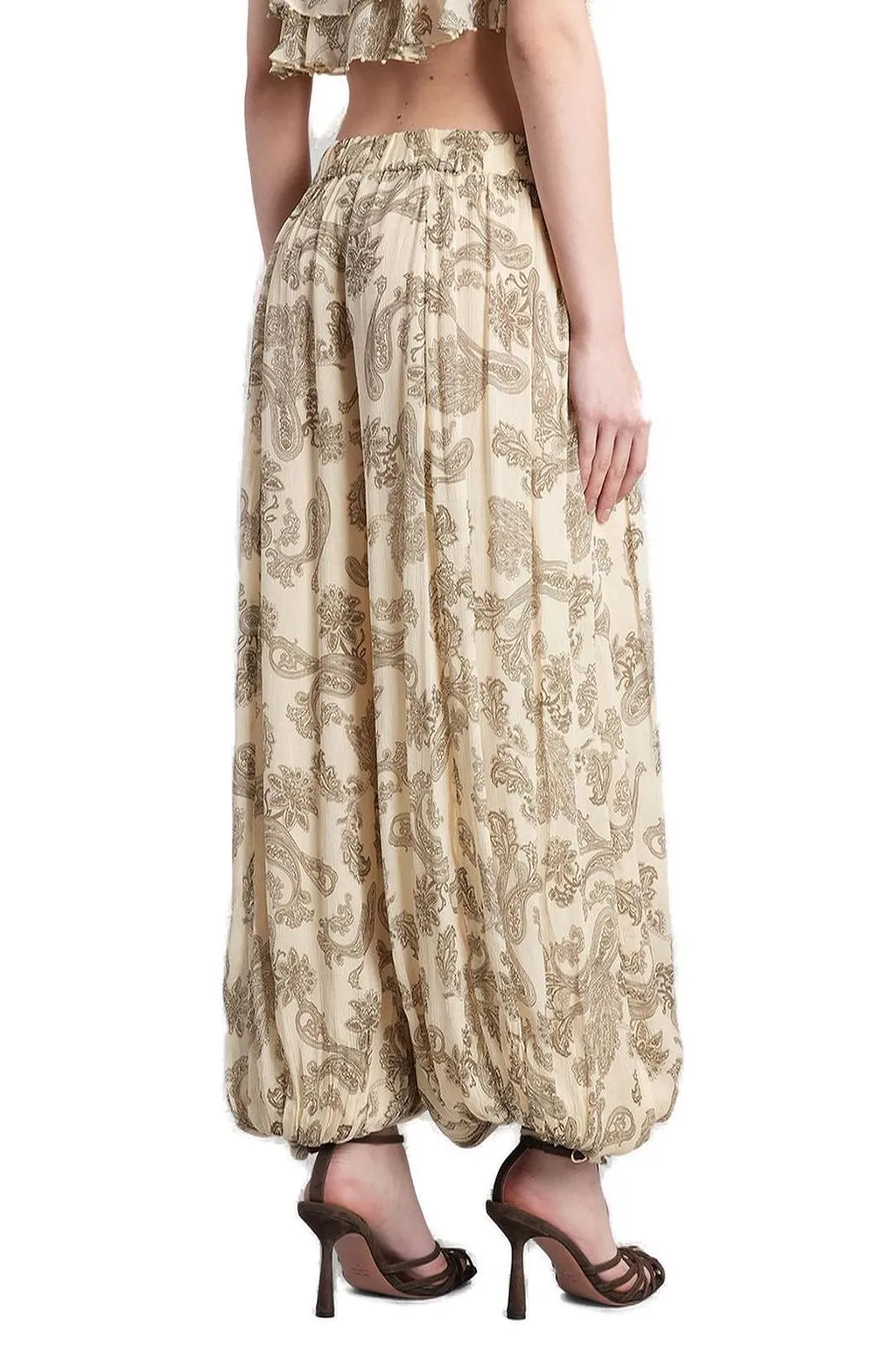 Dani Paisley-Printed Elasticated Waistband Trousers