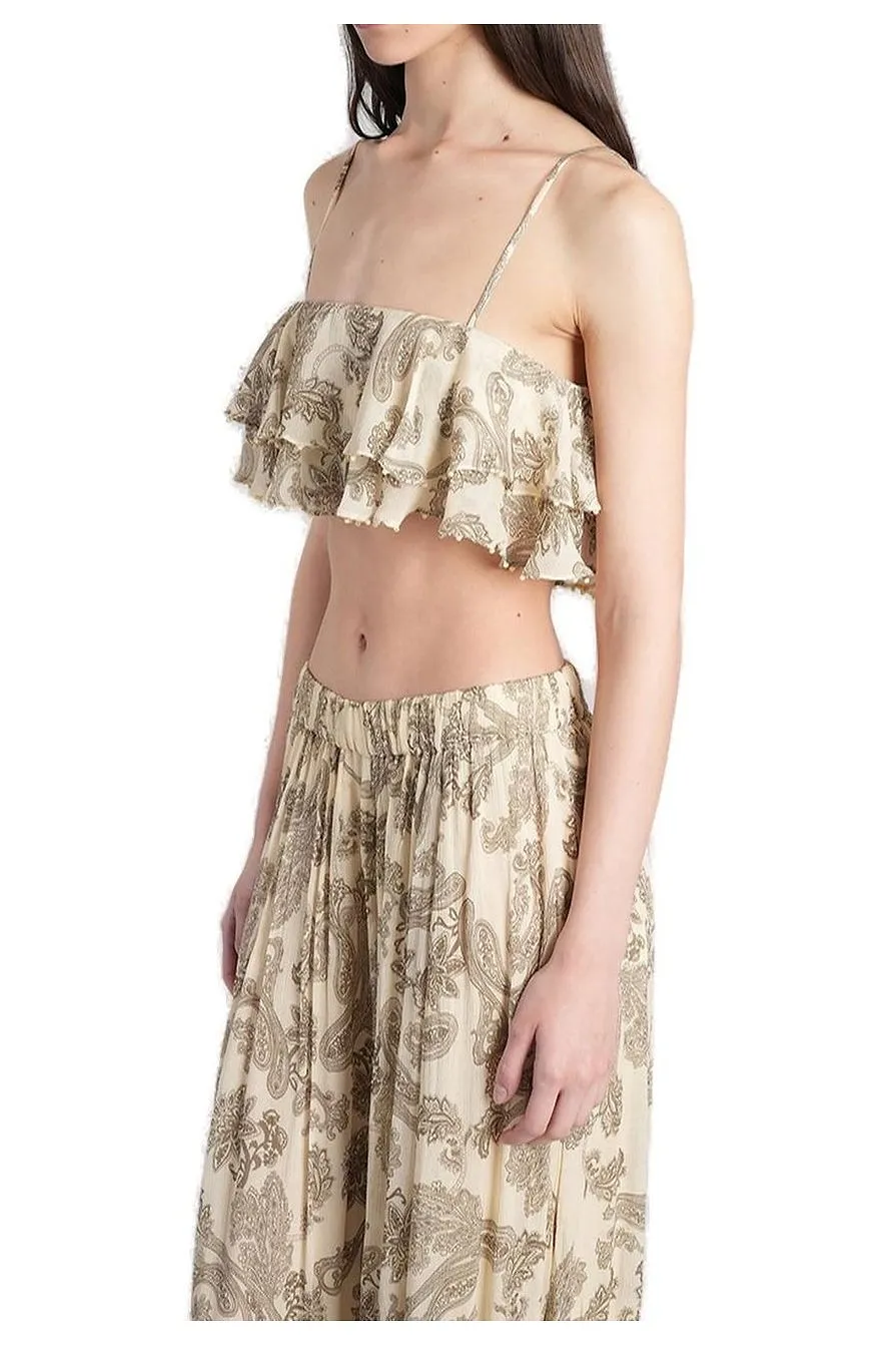 Dani Paisley-Printed Strapped Top