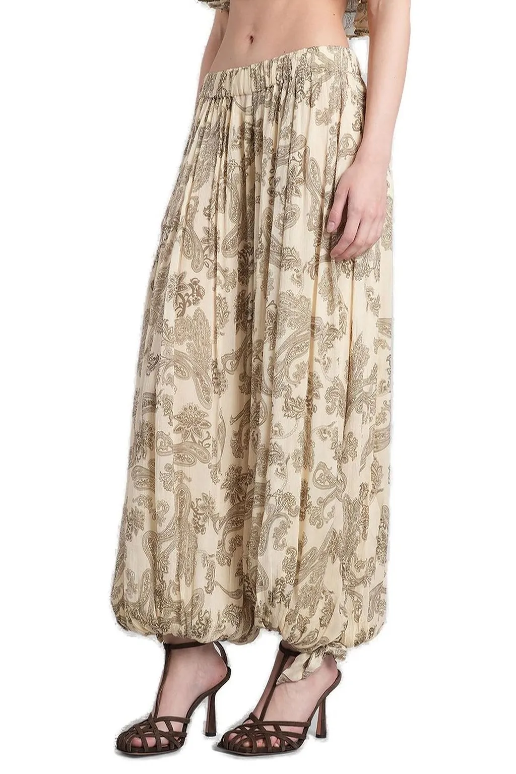 Dani Paisley-Printed Elasticated Waistband Trousers