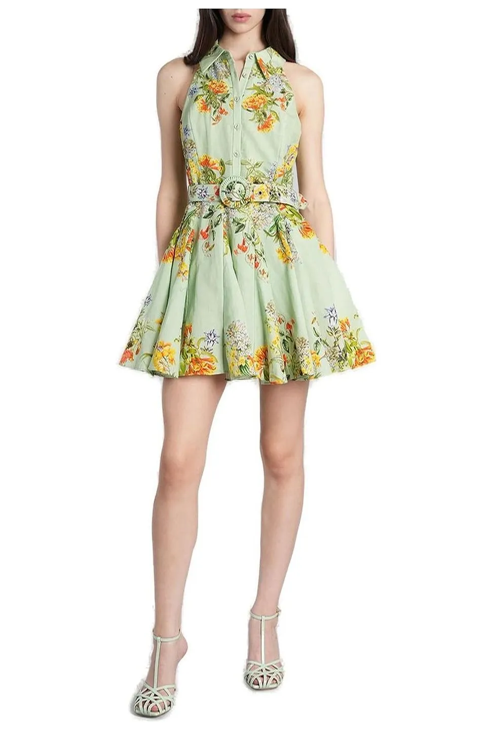 Floral-Printed Sleeveless Mini Dress