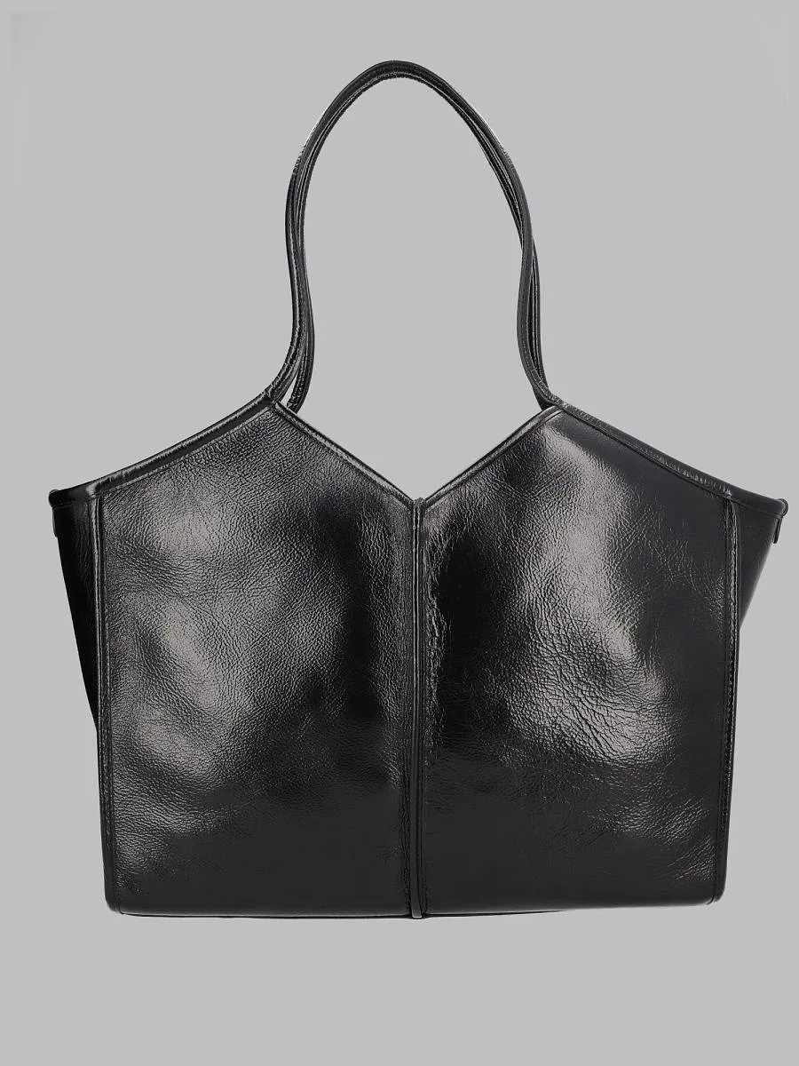 Paneled Leather Tote Bag