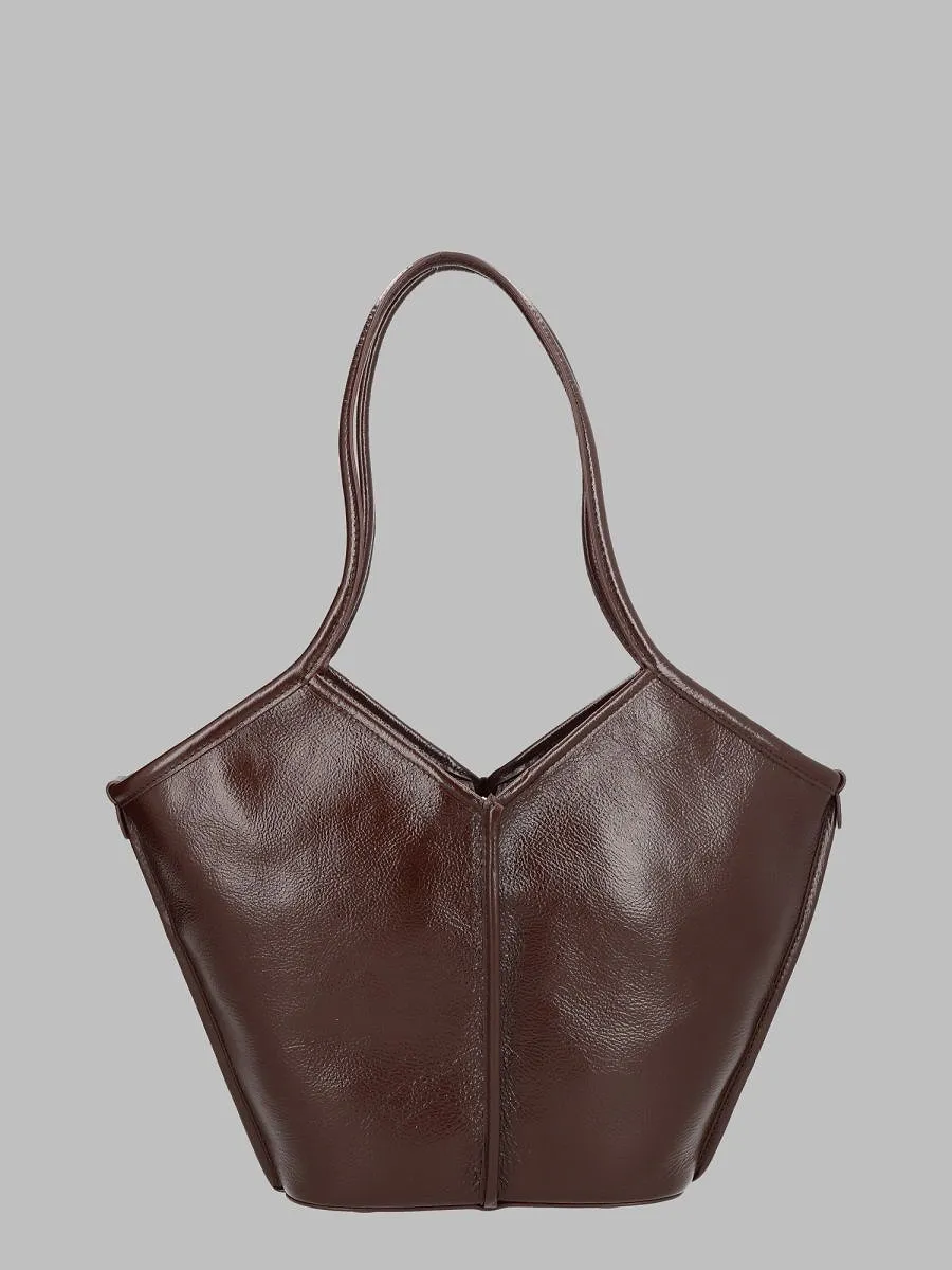 Hereu V-Shaped Leather Tote Bag