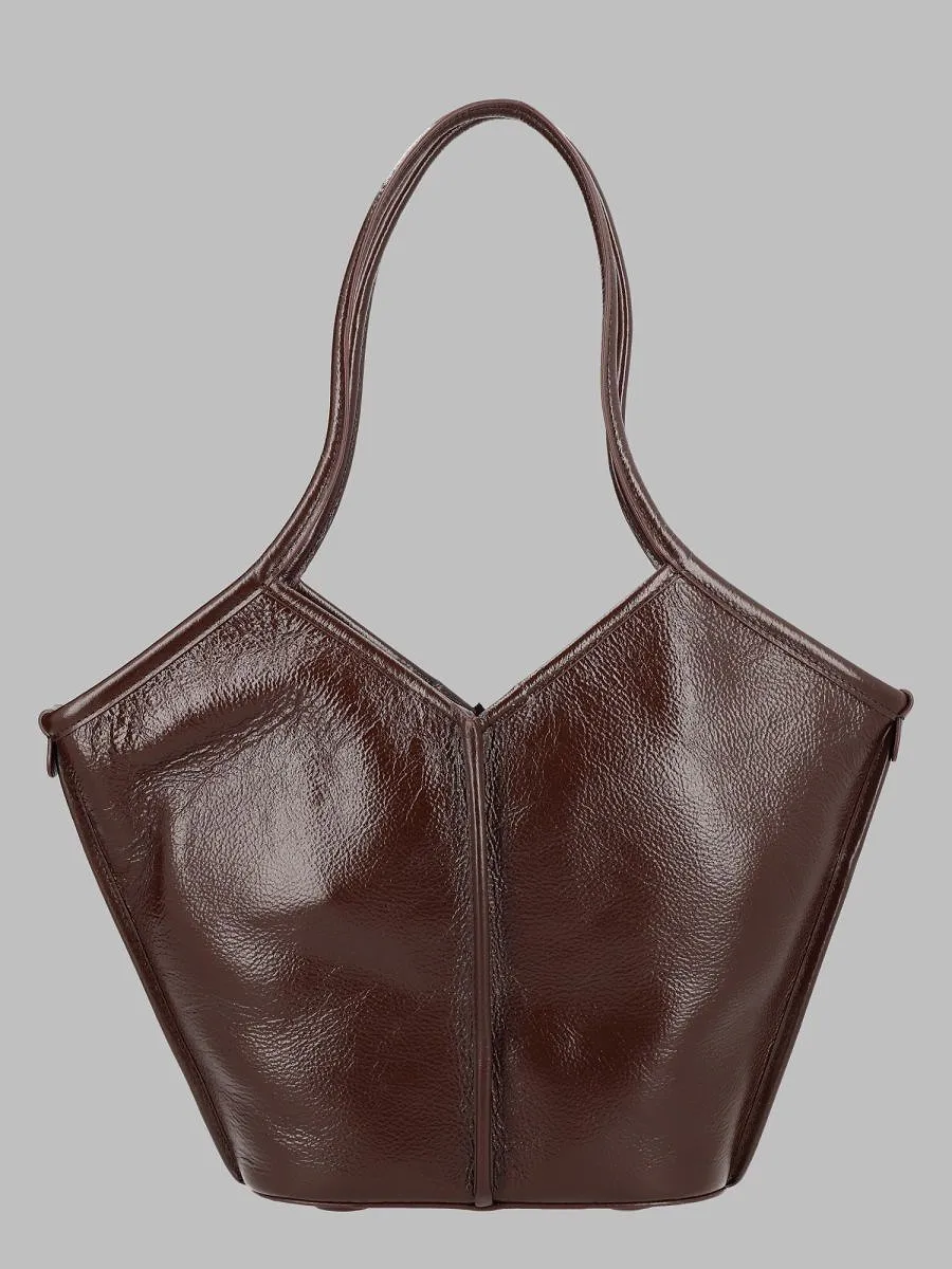 Hereu V-Shaped Leather Tote Bag
