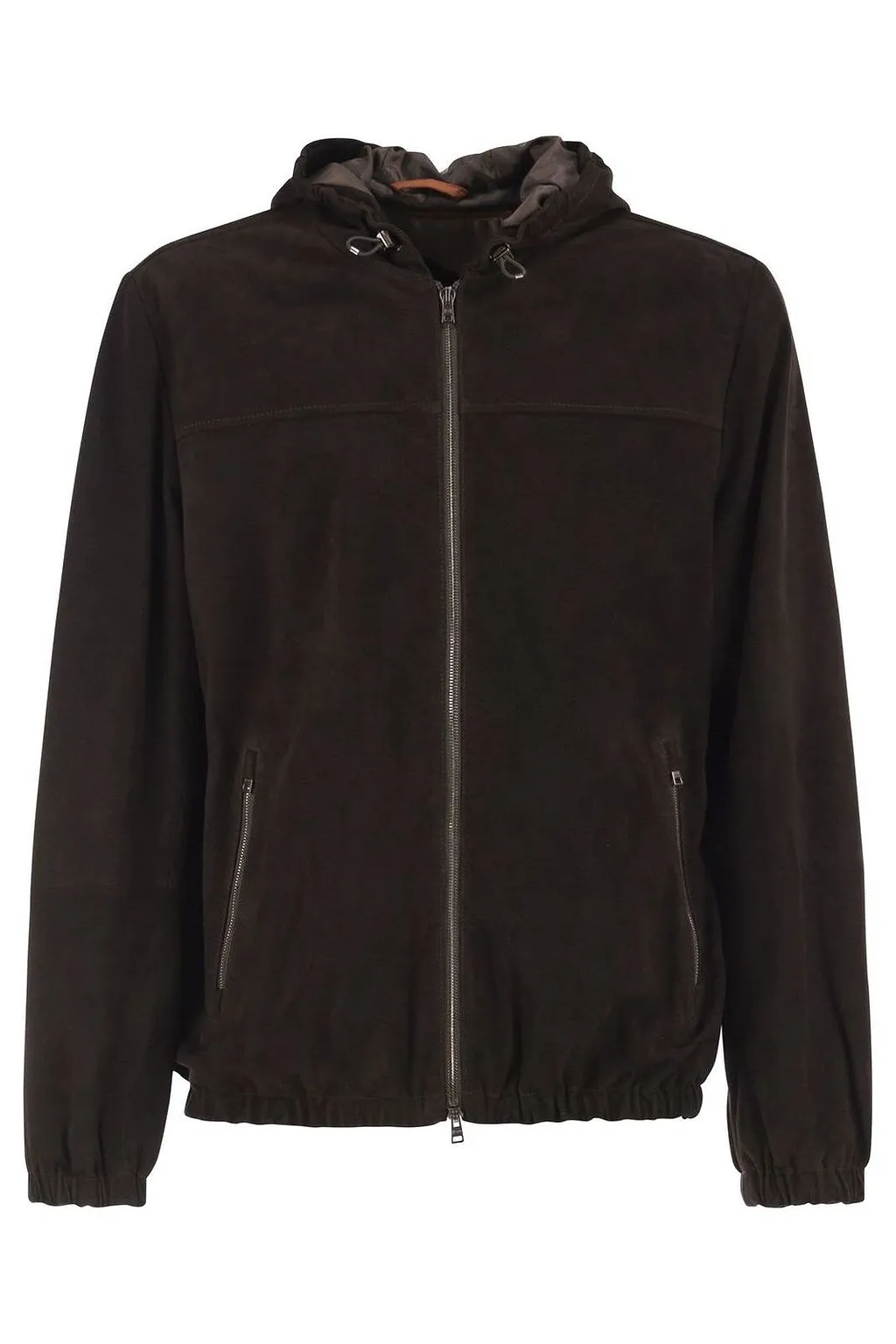 Herno Suede Zip Hooded Jacket